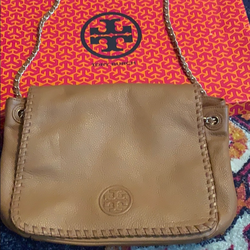 Tory Burch camel tote/cross body